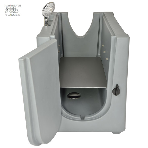 Home Pet Spa 24.7" x 35" x 29.25" Pet Wash Shower Enclosure with Removable Shelf, Splash Guard